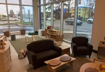 A seating and play area at the YMCA Lucan Child Care Centre