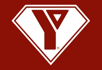 Y logo inside a superhero-themed shield.