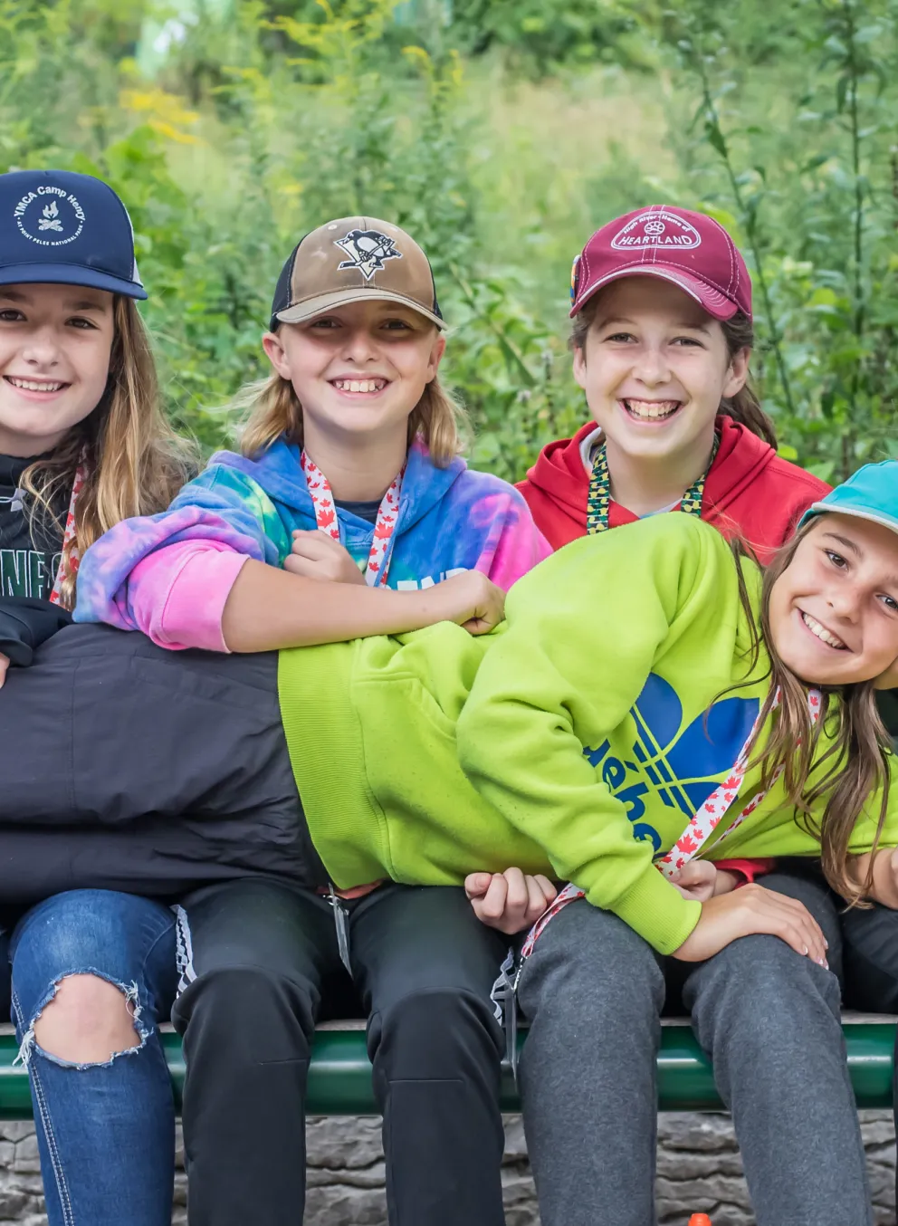 Group of girls enjoying the outdoors at Camp Henry