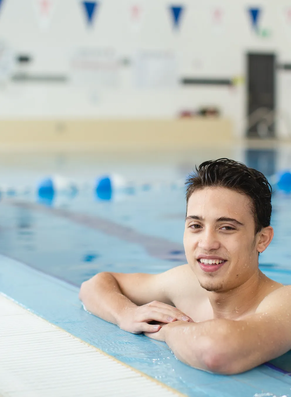 Man swimming in ymca pool