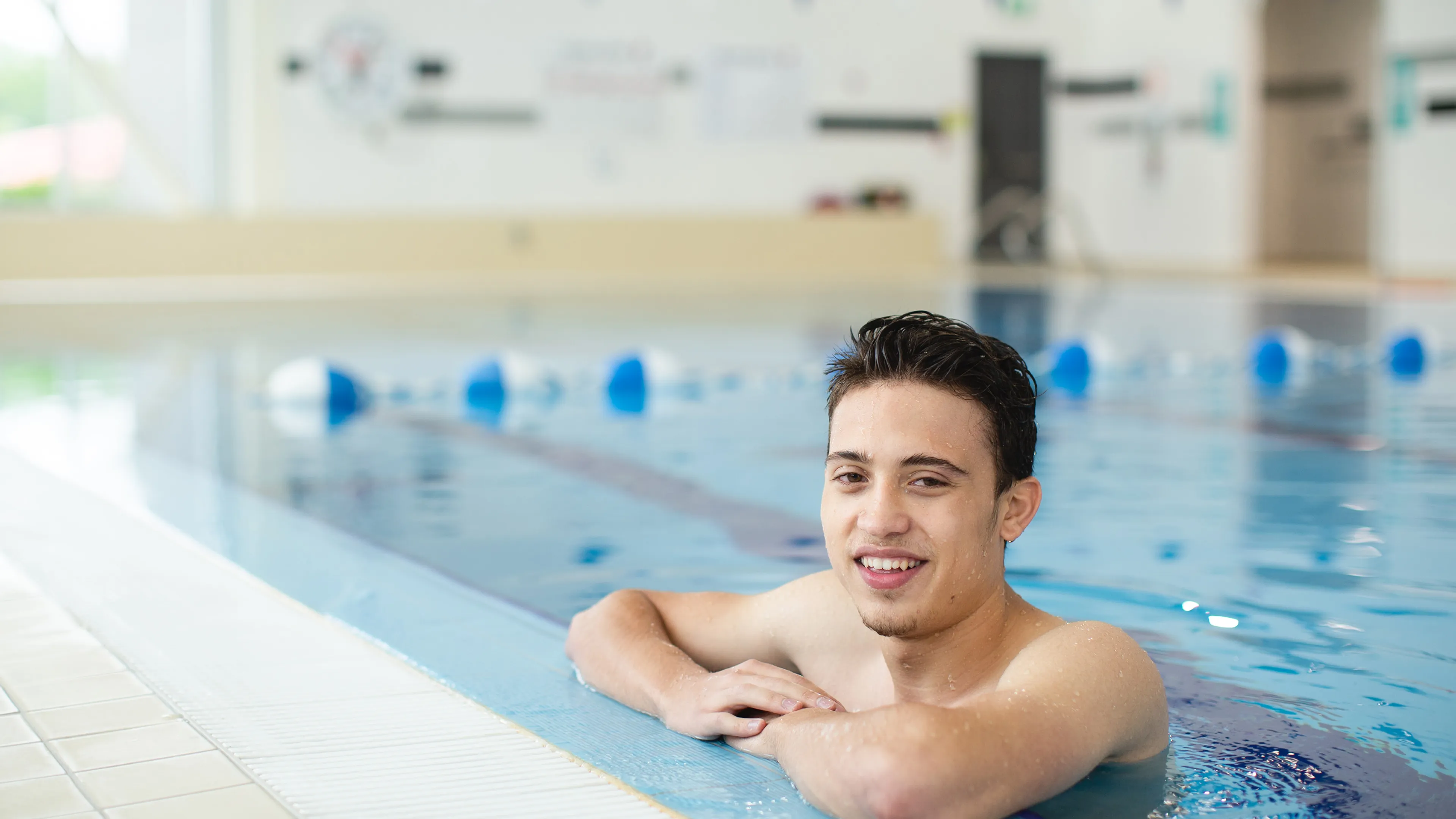 Man swimming in ymca pool