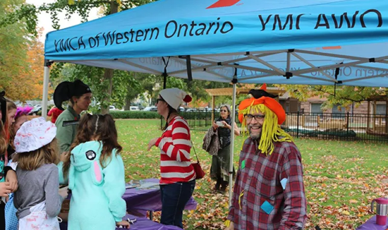 YMCA Staff in costumes participate in the local event 'Halloween in the Village'