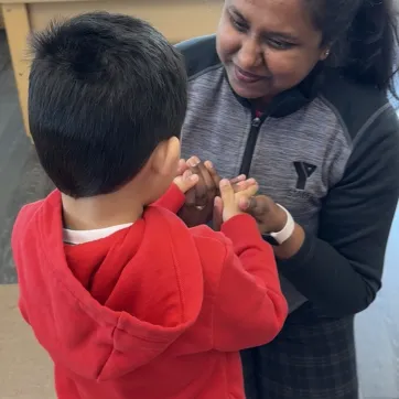Educator with child