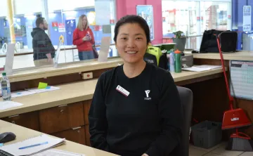Euna at desk